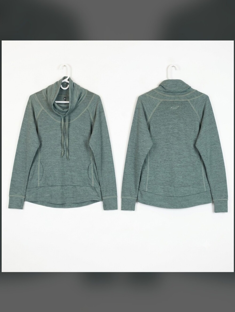 Kuhl Lea Cowl Neck Sweatshirt Top Soft Green Women's Large